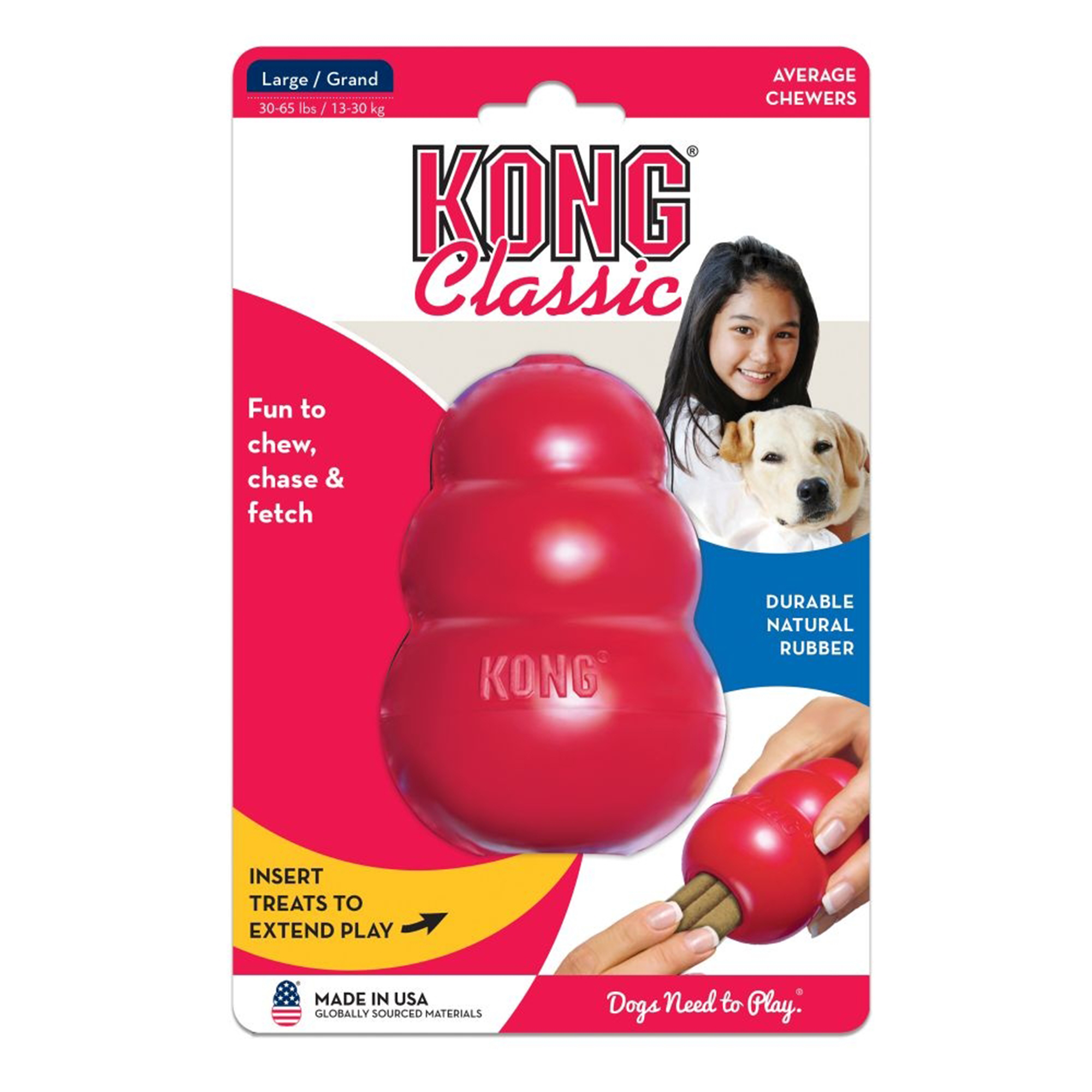 Hundleksak Kong Original gummi röd Large