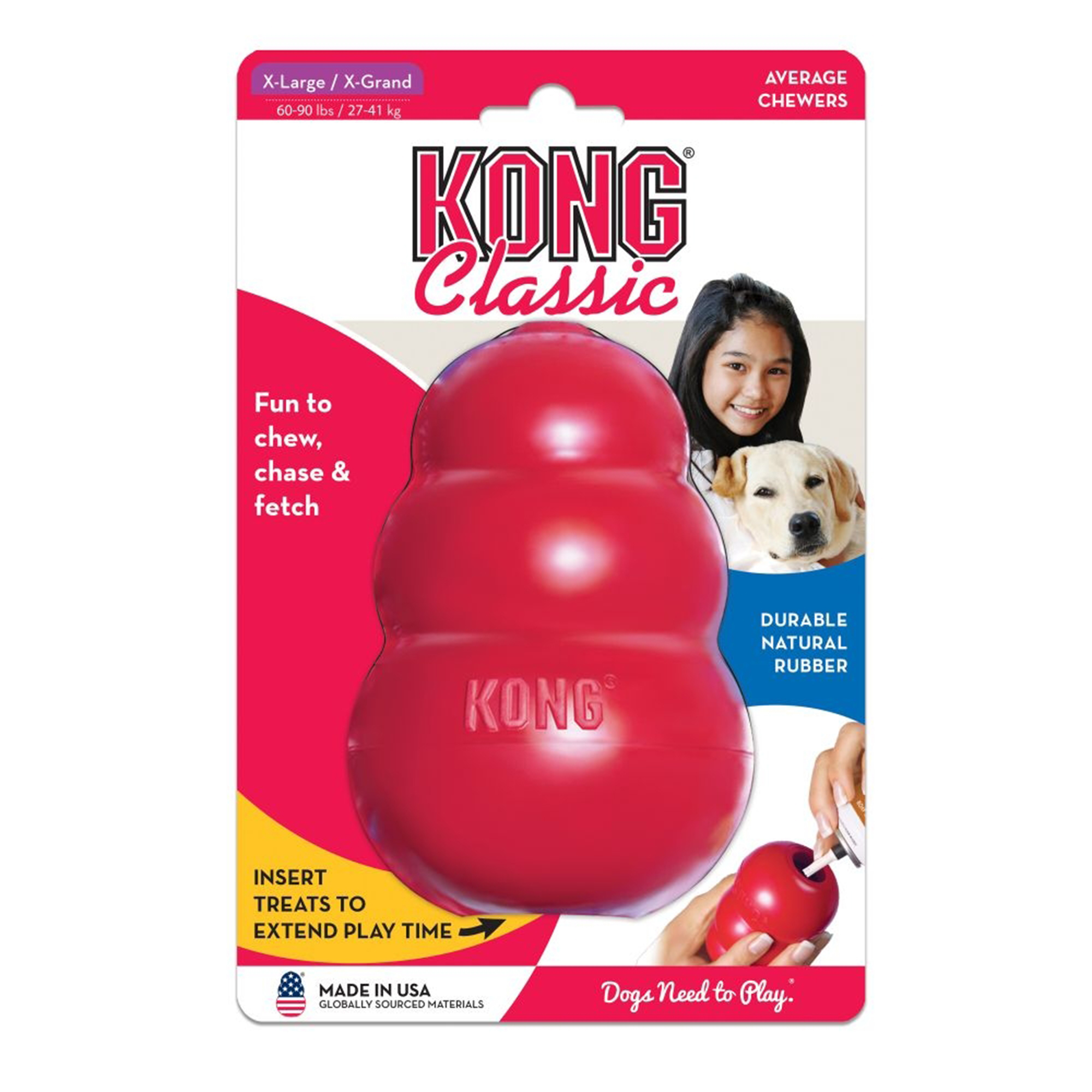 Hundleksak Kong Original gummi röd XLarge
