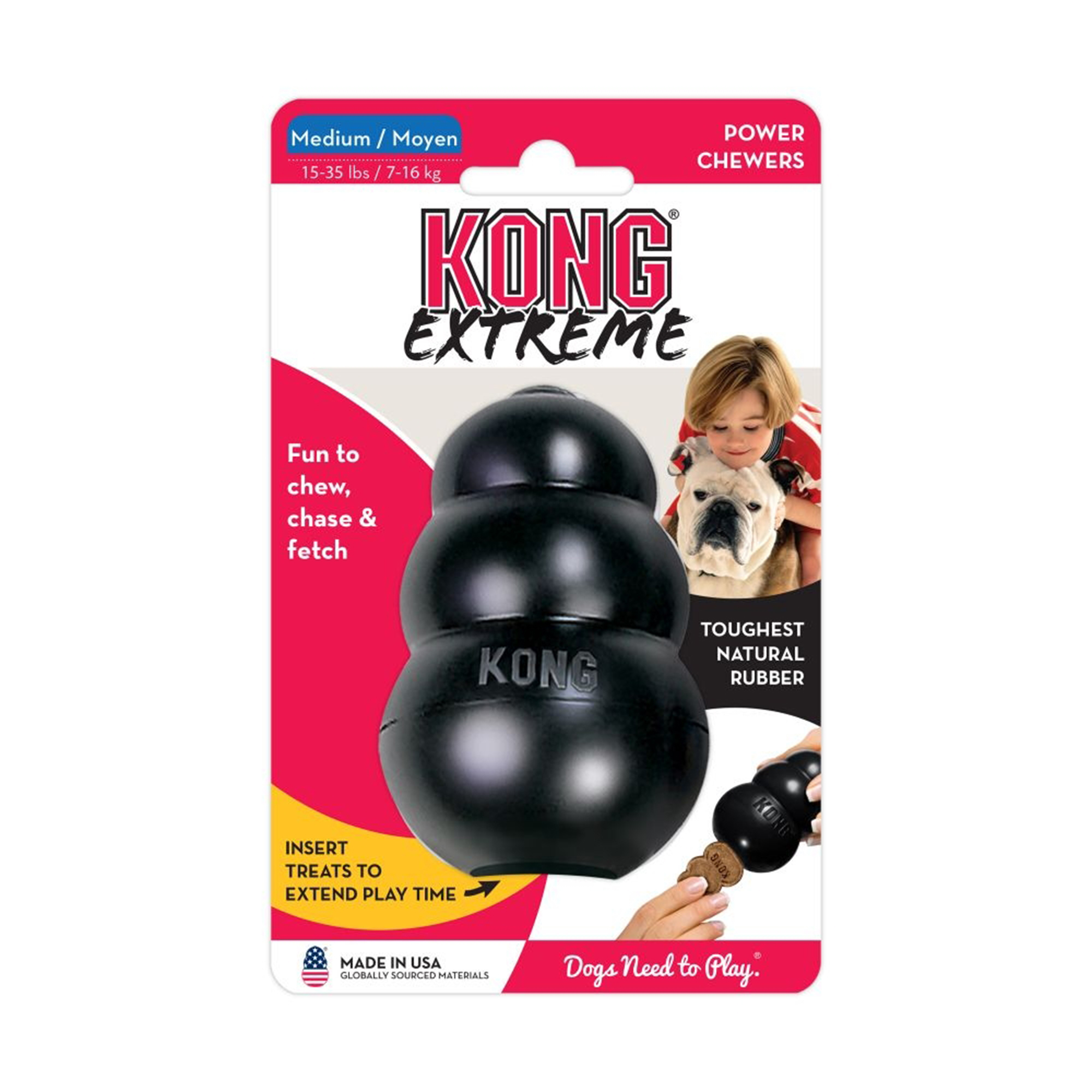 Hundleksak Kong Original gummi svart Med