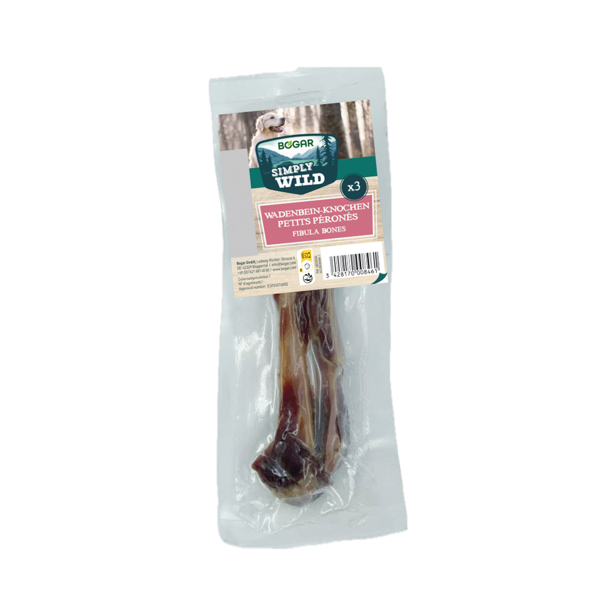Simply Wild Mini Ham Bones 3-p Dog Bogar