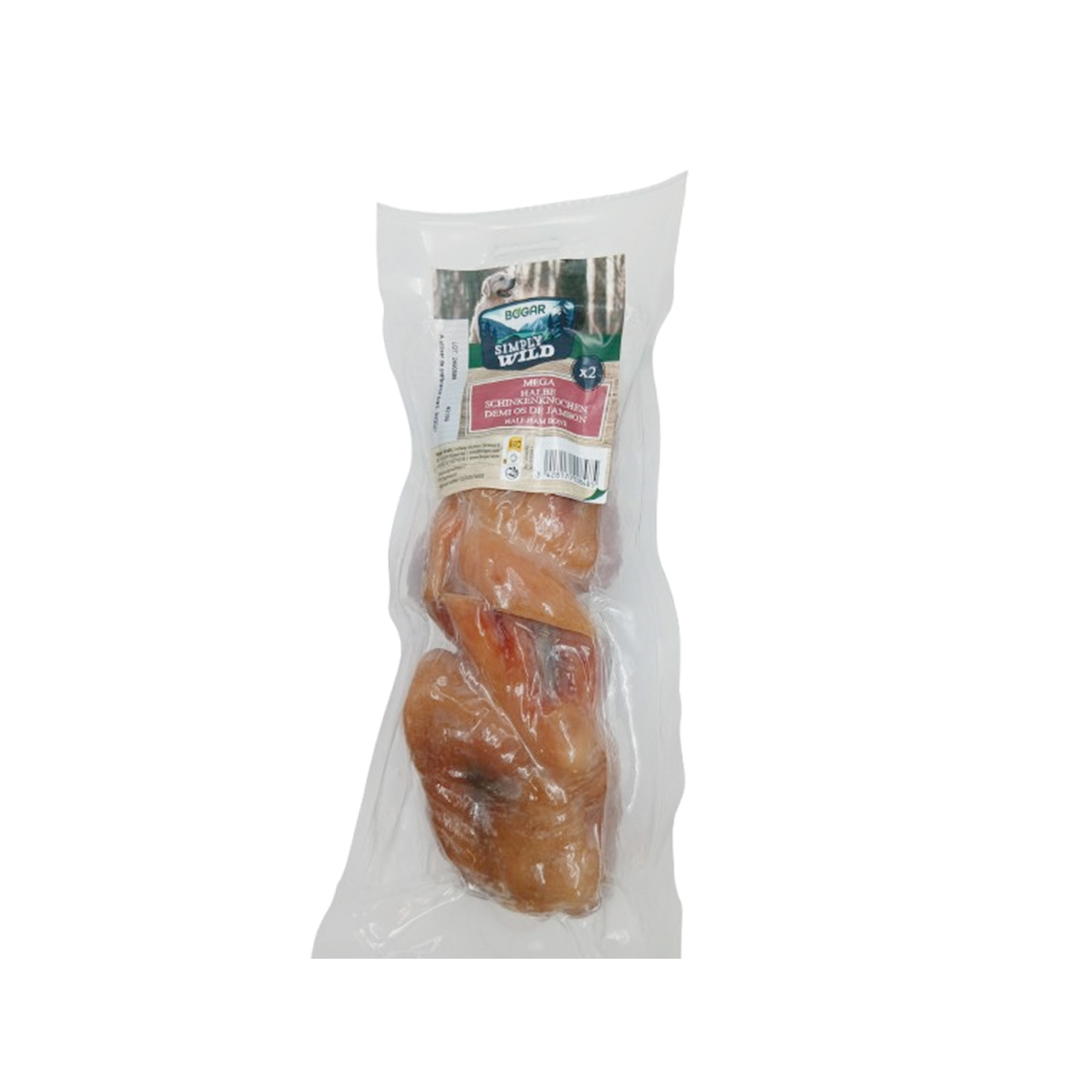 Simply Wild 1/2 Mega Ham Bone 2-p Dog Bogar