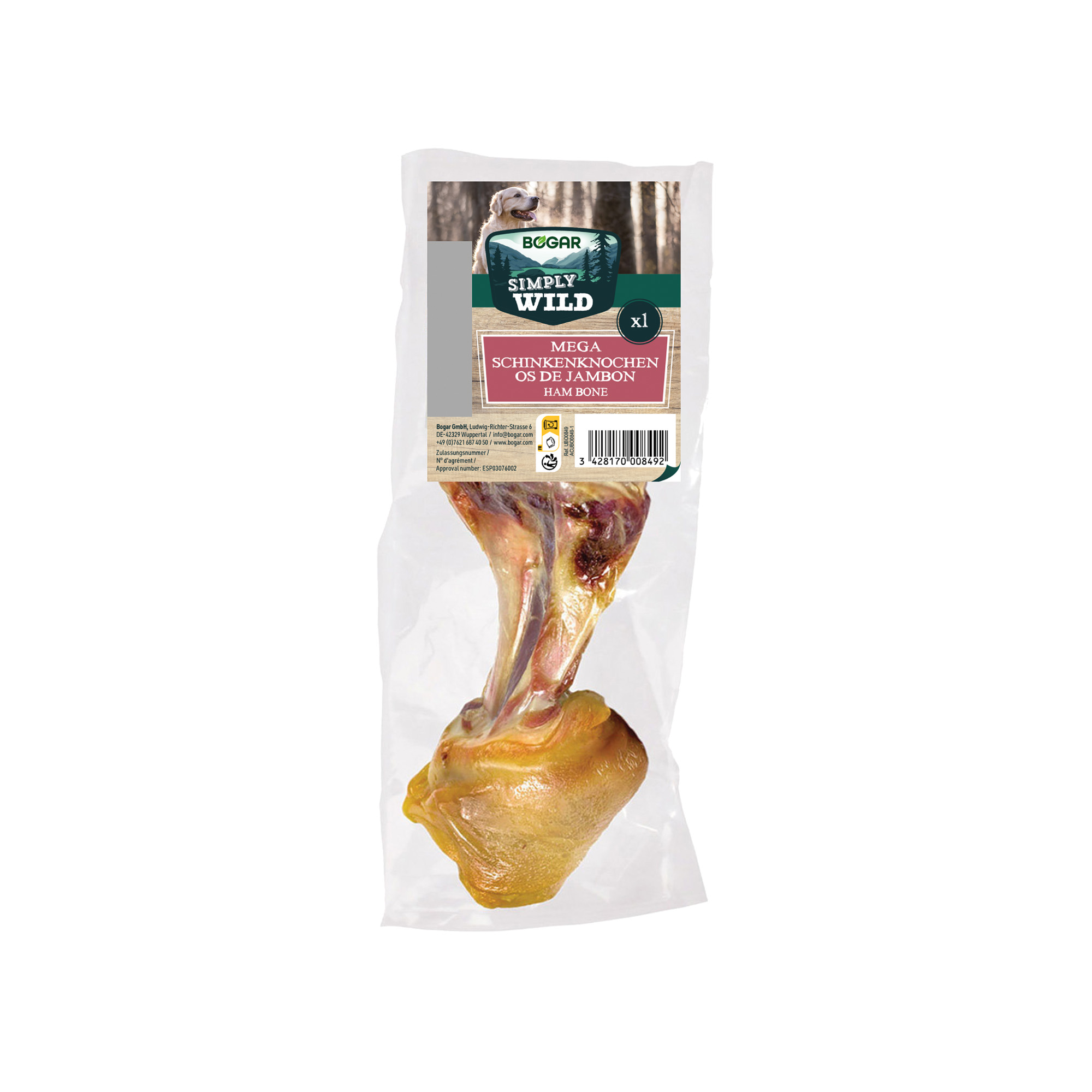 Simply Wild Mega Ham Bone Dog Bogar