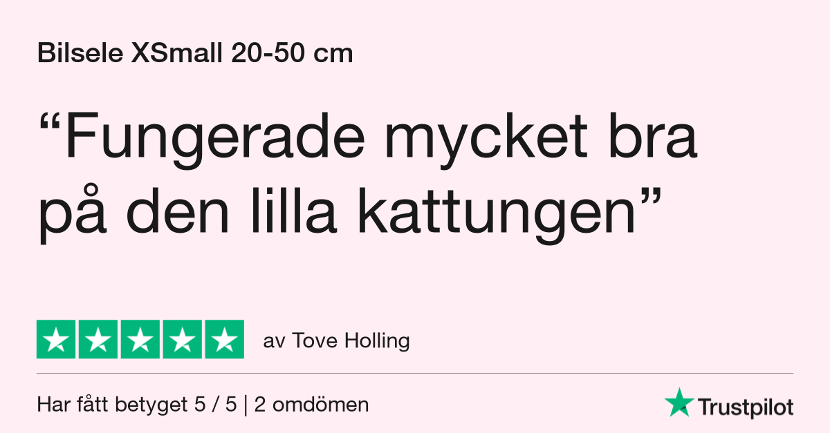 5 stjärnor för denna bilsele XSmall på Trustpilot