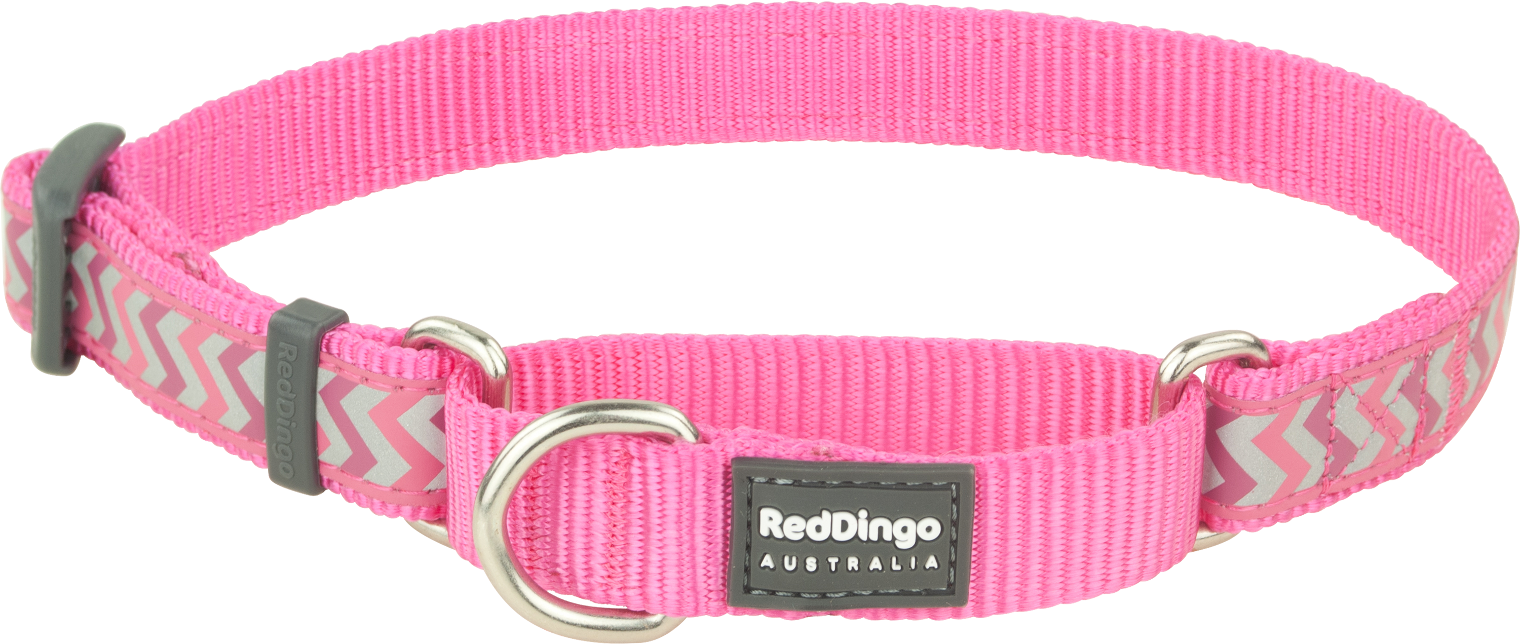 Hundhalsband halvstryp reflex starkt Rosa från Red Dingo 