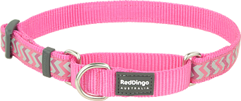 Hundhalsband halvstryp reflex starkt Rosa från Red Dingo 