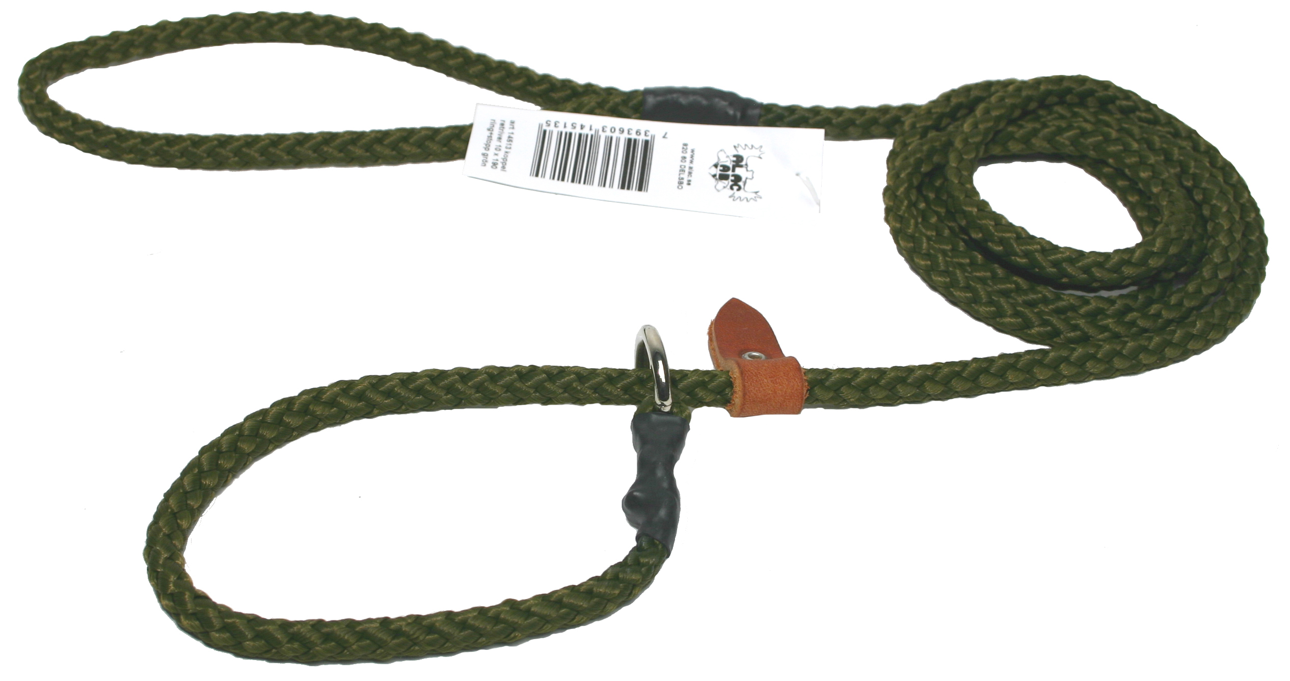 Retriverkoppel Nylon grön Alac