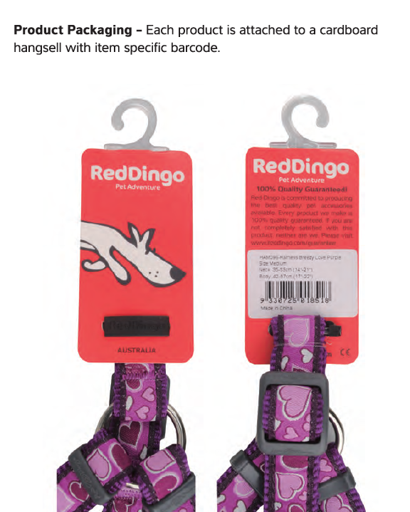 Hundsele Röd med vita Stjärnor från Red Dingo - 4