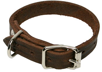 Halsband Läder Alac brun fettat