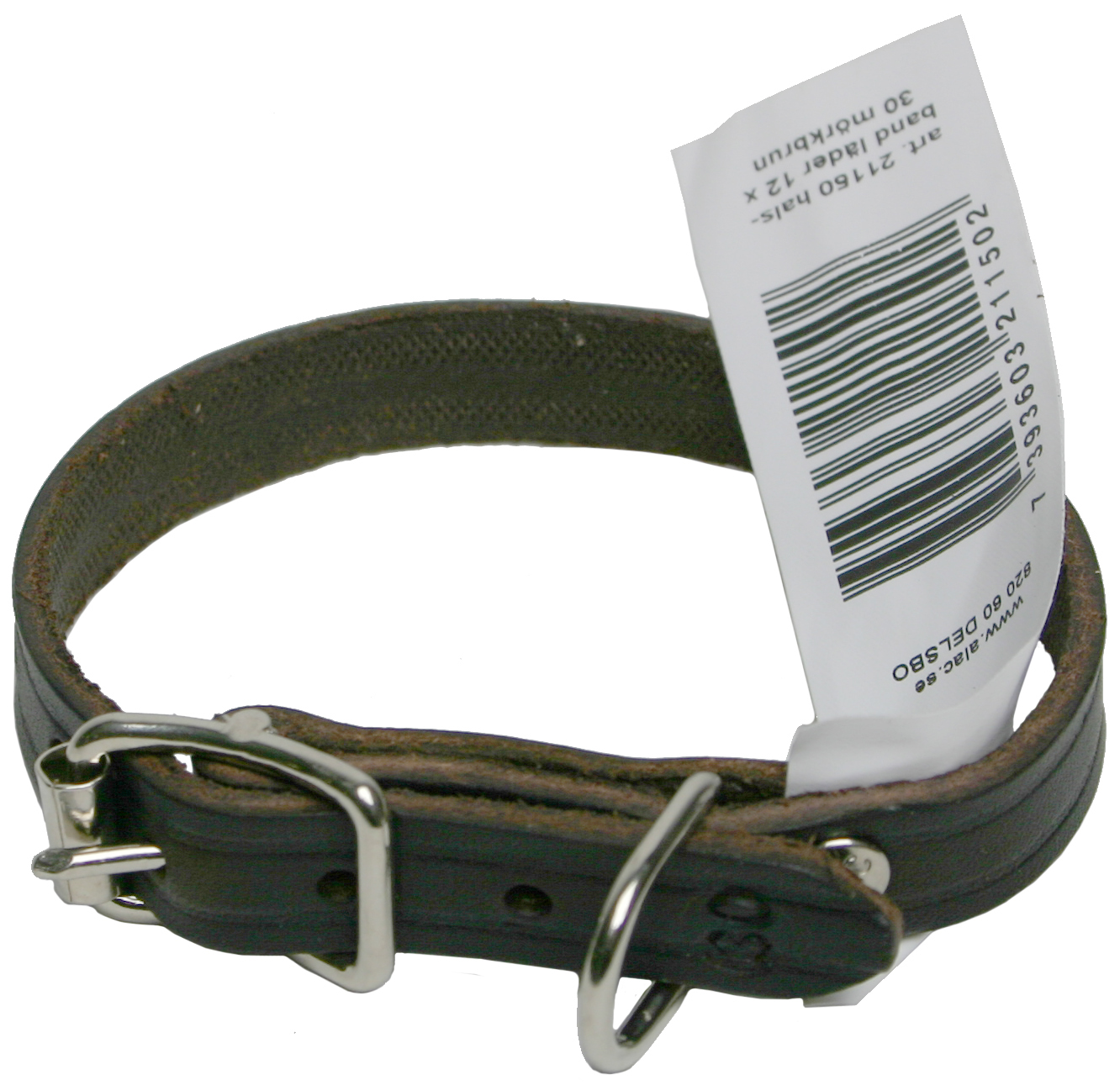 Halsband Läder Alac brun fettat