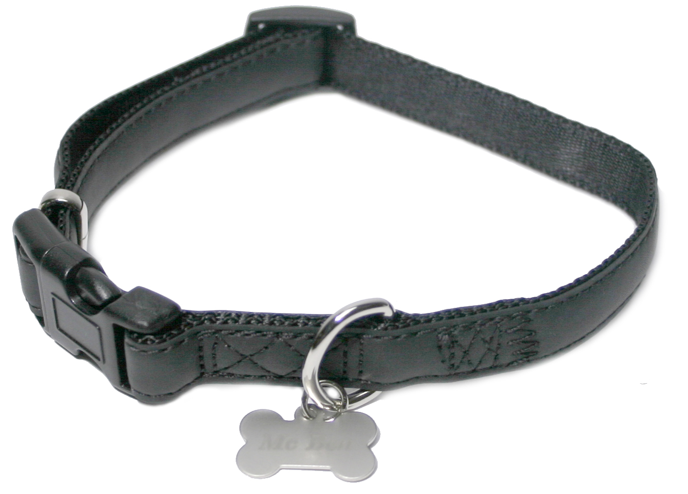 Halsband skinnimitation Ställbart McBen svart