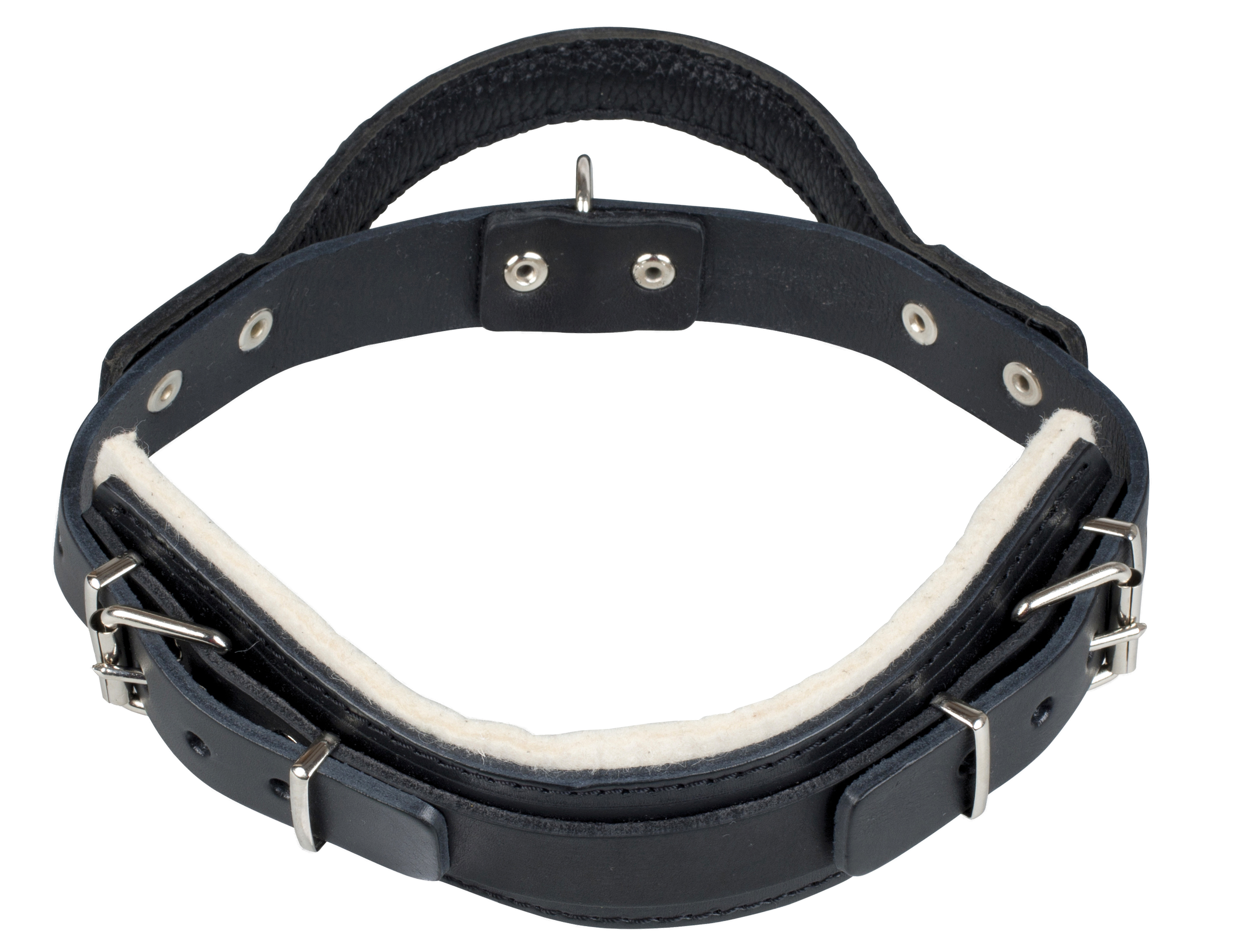 Halsband läder m handtag Gappay