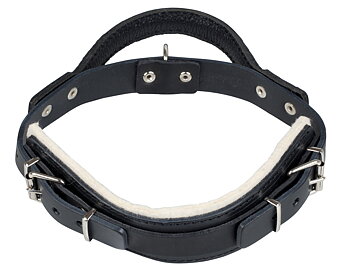 Halsband läder m handtag Gappay