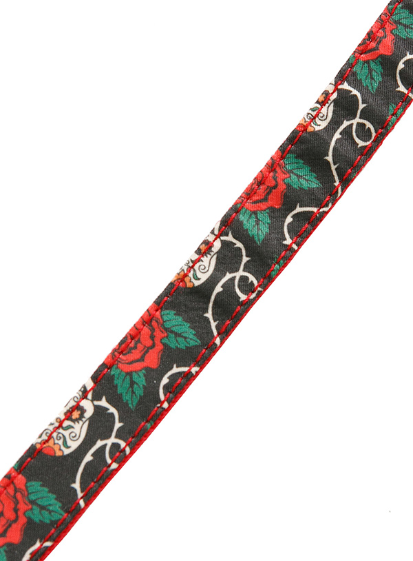 Hundkoppel och hundhalsband - Döskalle och rosor -  - 5