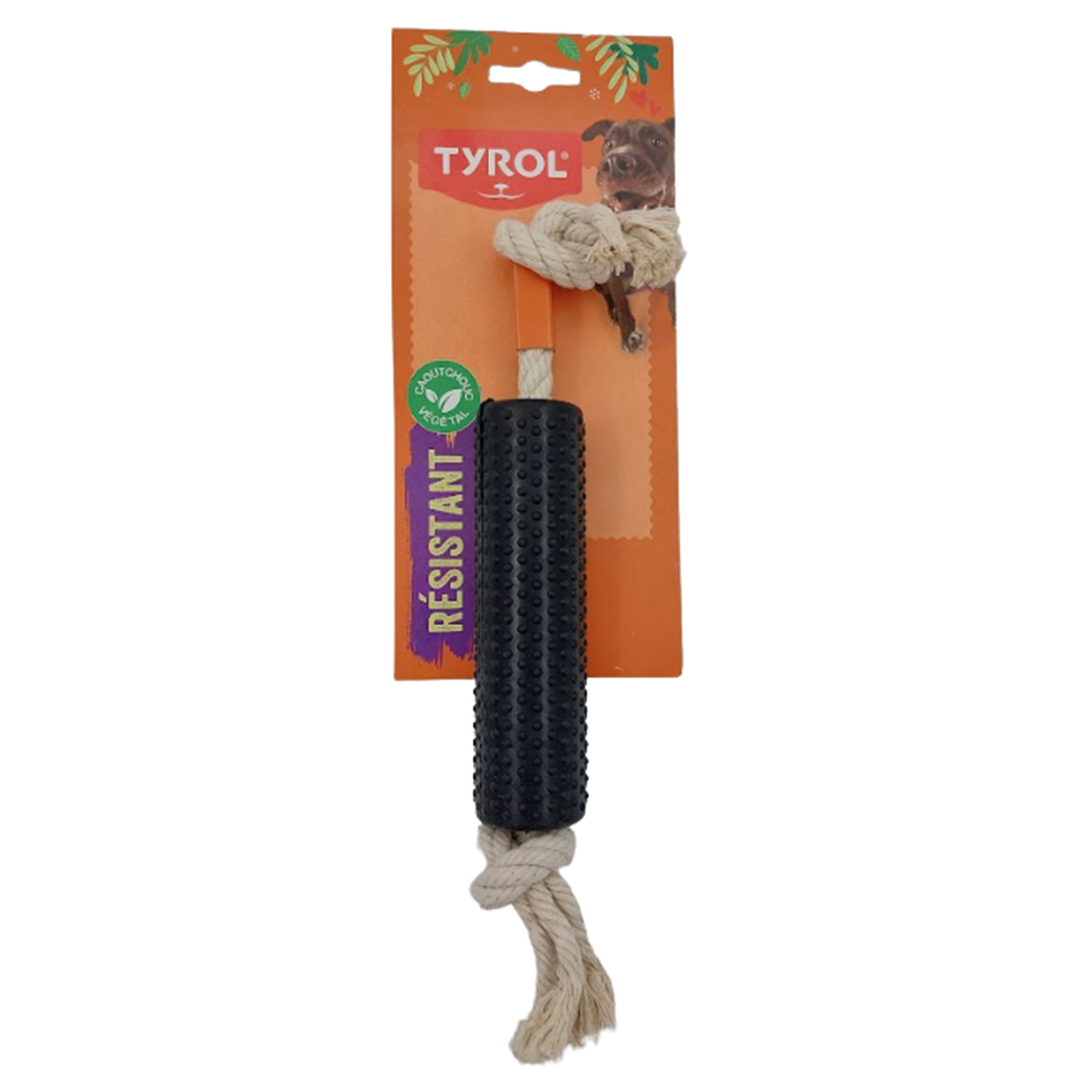 Hundleksak Cronos Rulle/Rep Svart Naturgummi Tyrol