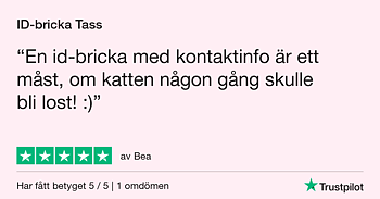 Id-bricka Tass för katt & hund 5 stjärnor på Trustpilot