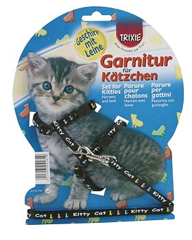 Kattungesele med koppel Kitty-Cat Svart