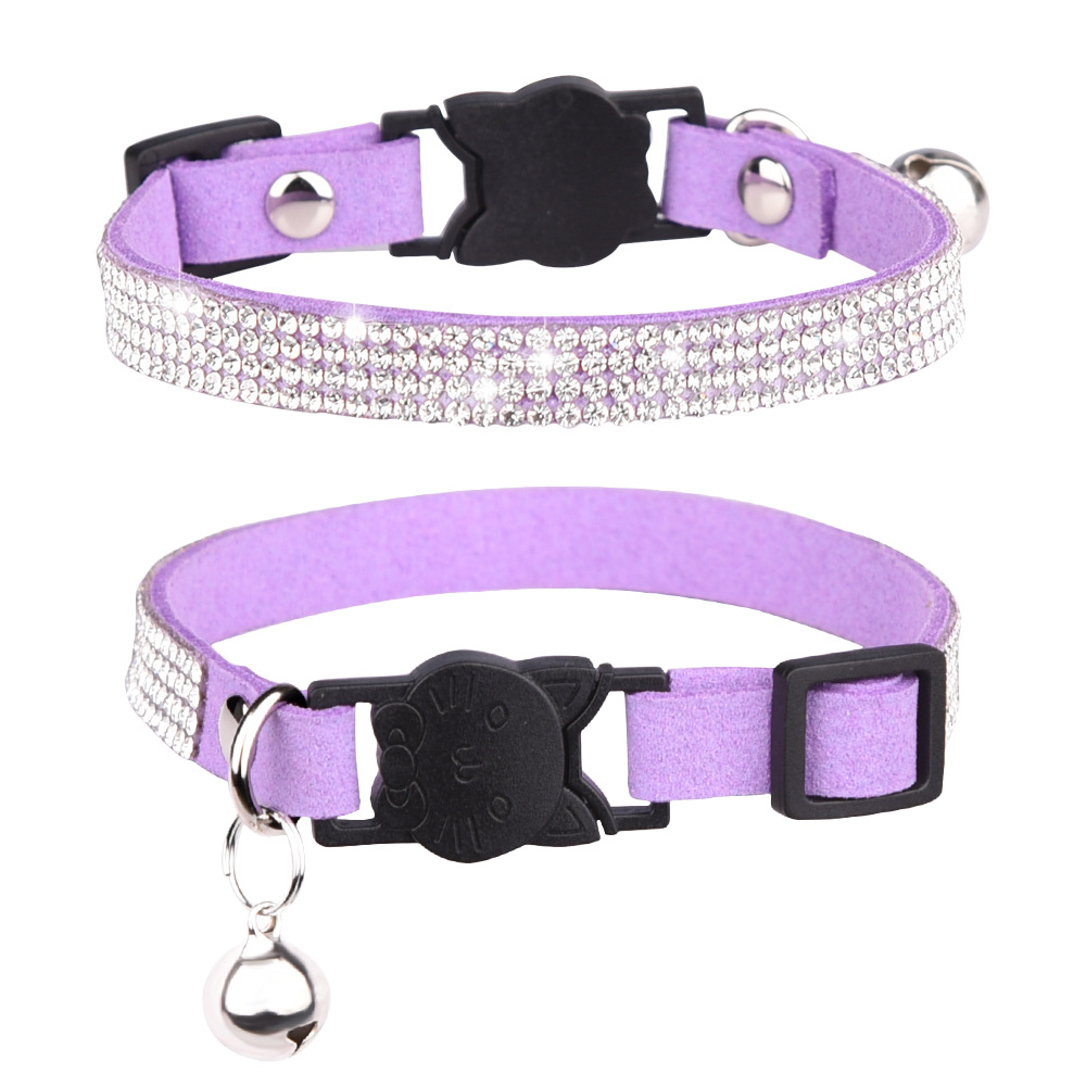 Katthalsband Strass Lila