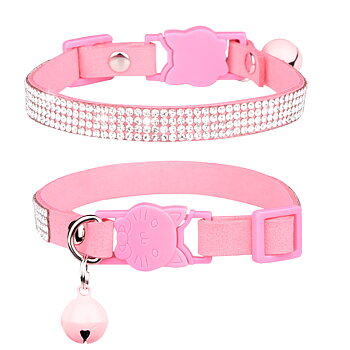 Katthalsband Strass Rosa