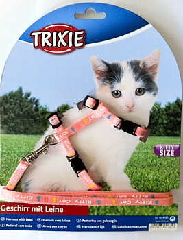Kattungesele med koppel Kitty-Cat Silver
