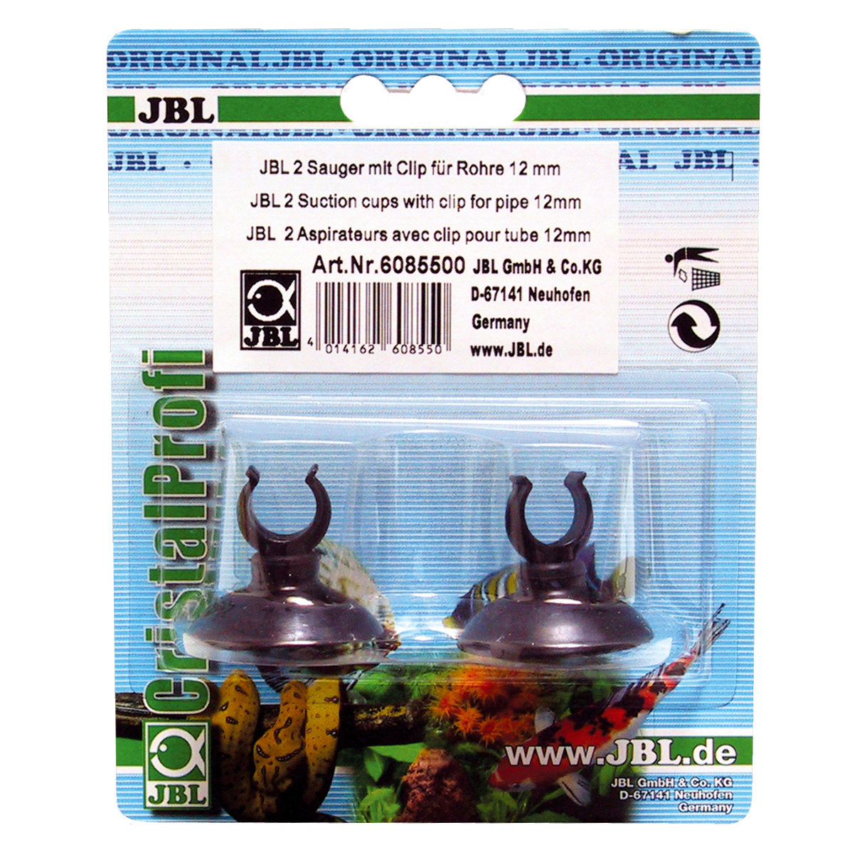 JBL Sugkopp med clips 12mm 2-pack