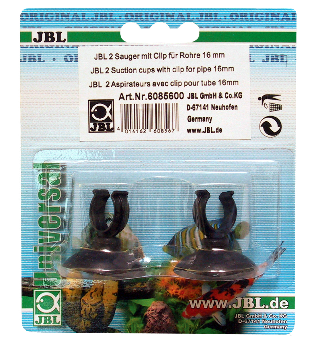 JBL Sugkopp med clips 16mm 2-pack