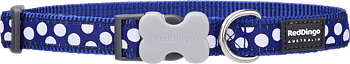 Hundhalsband Blått med vita prickar från Red Dingo