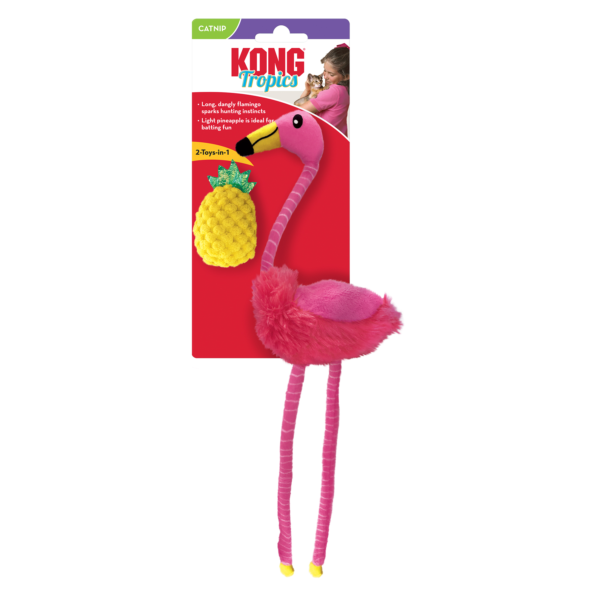 Kattleksak Tropics Flamingo 2-pack KONG