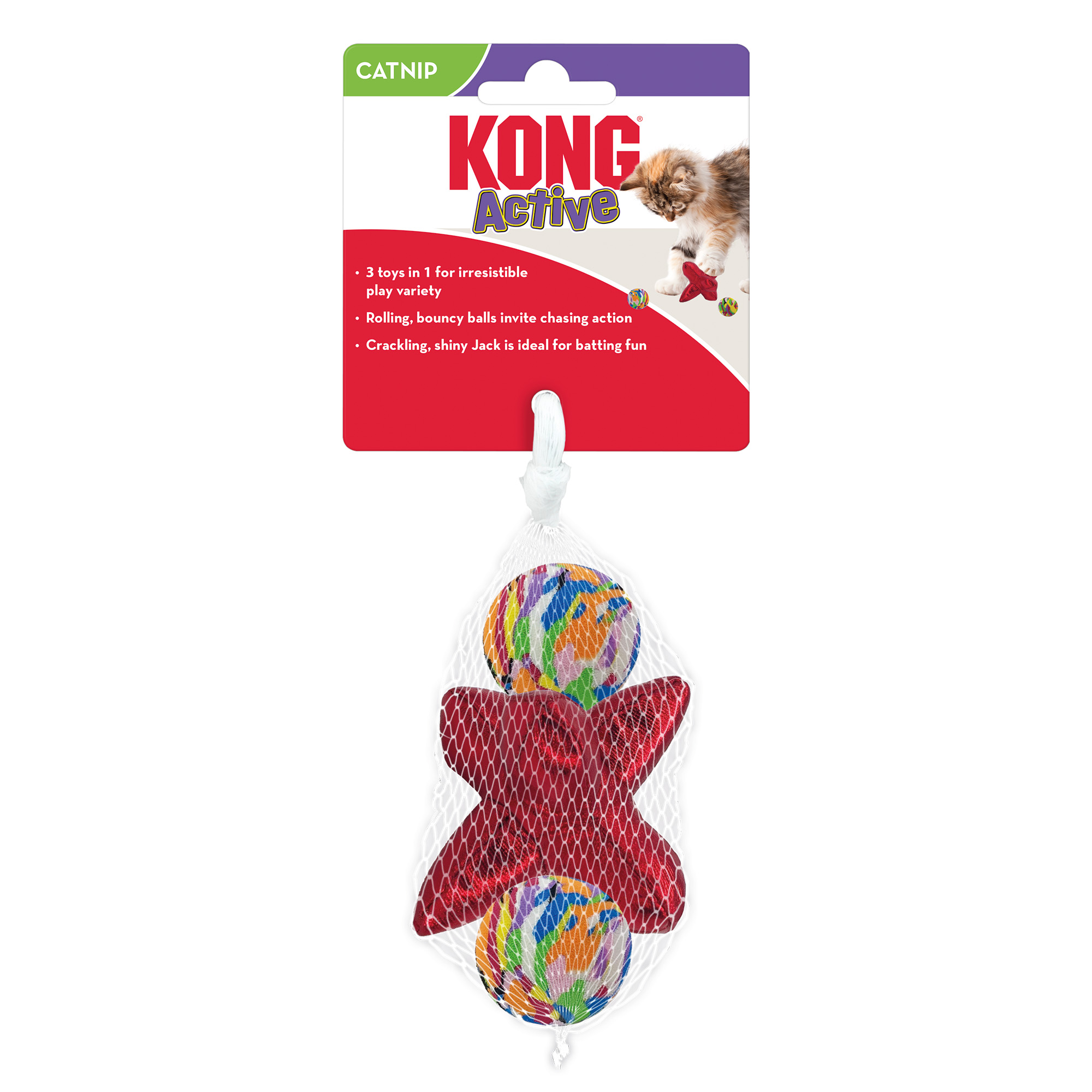 Kattleksak Cat Active Jacks 3-p  KONG