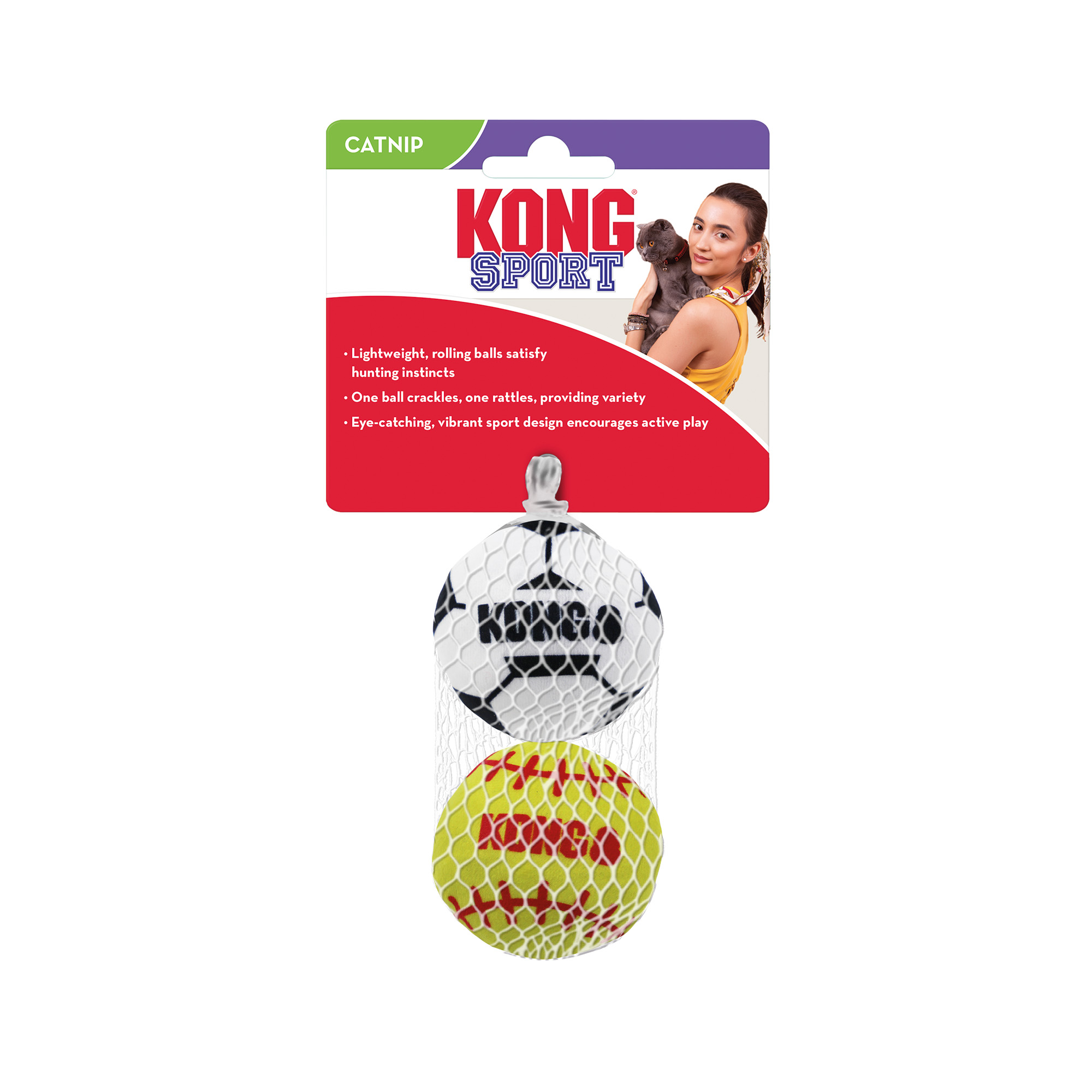 Kattleksak Cat Sports Balls 2-p Mix  KONG