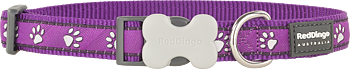  Hundhalsband Lila med vita tassar från Red Dingo