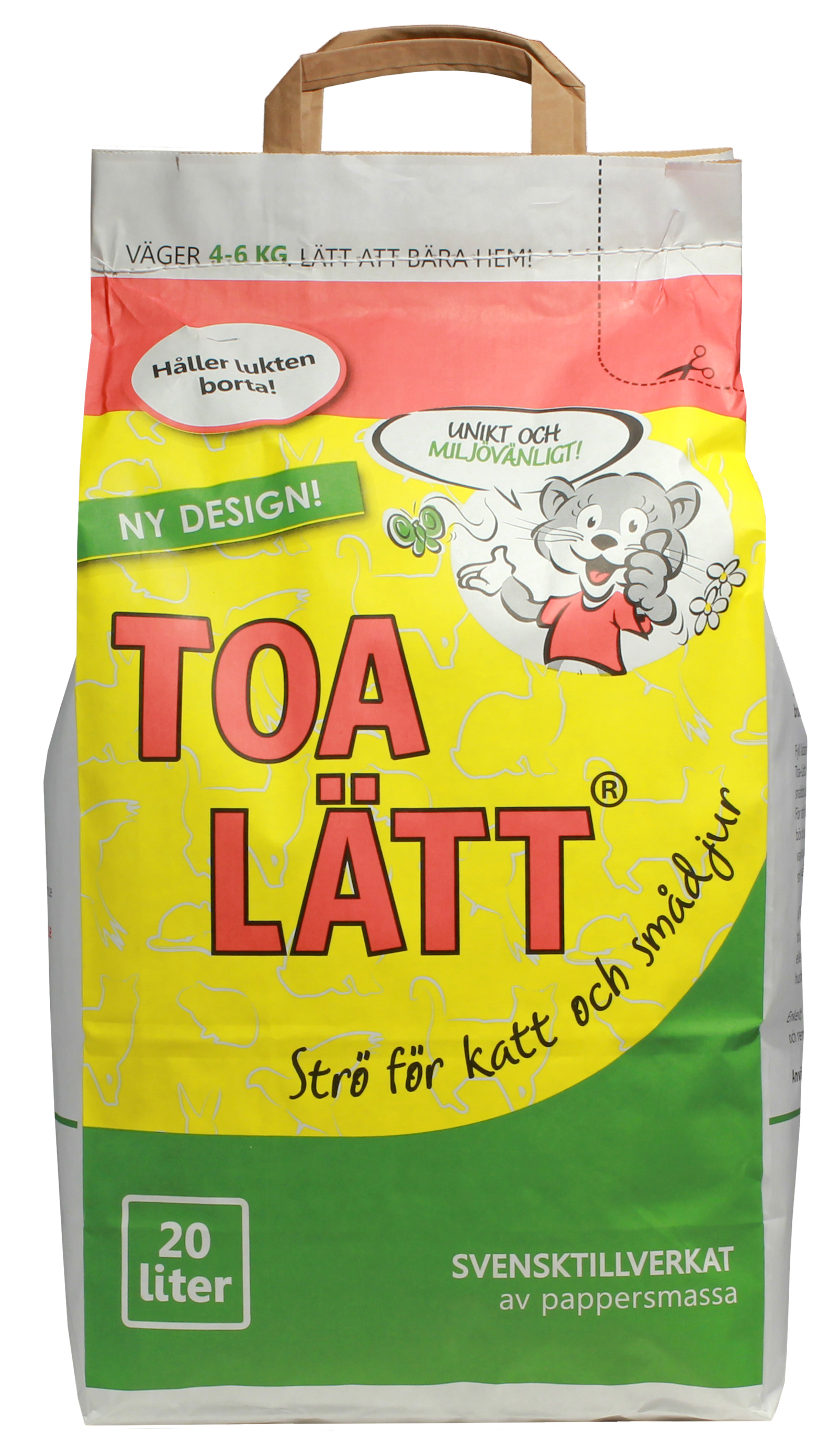 Toalätt kattströ papper