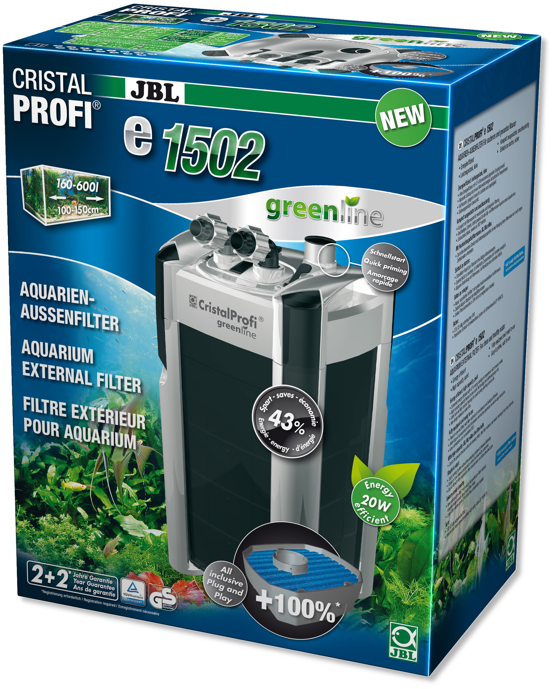 Ytterfilter JBL CristalProfi e1502 Greenline