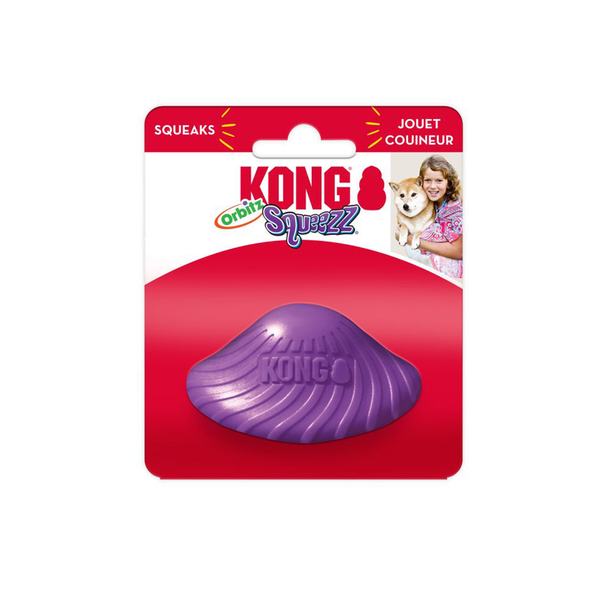 Hundleksak Squeezz Orbitz Saucer Mix KONG
