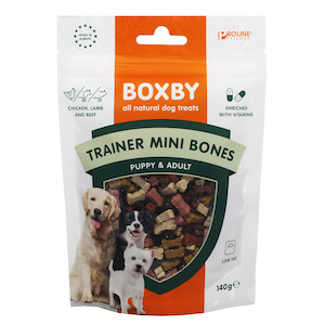 Hundgodis Boxby Mini Trainer bones, perfekt för valpar och små hundar