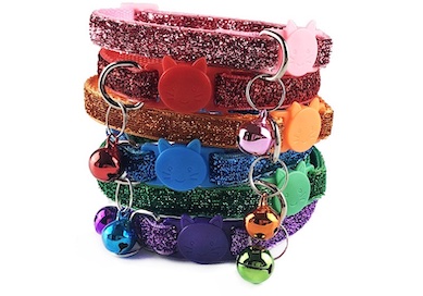 katthalsband med glitter flera färger