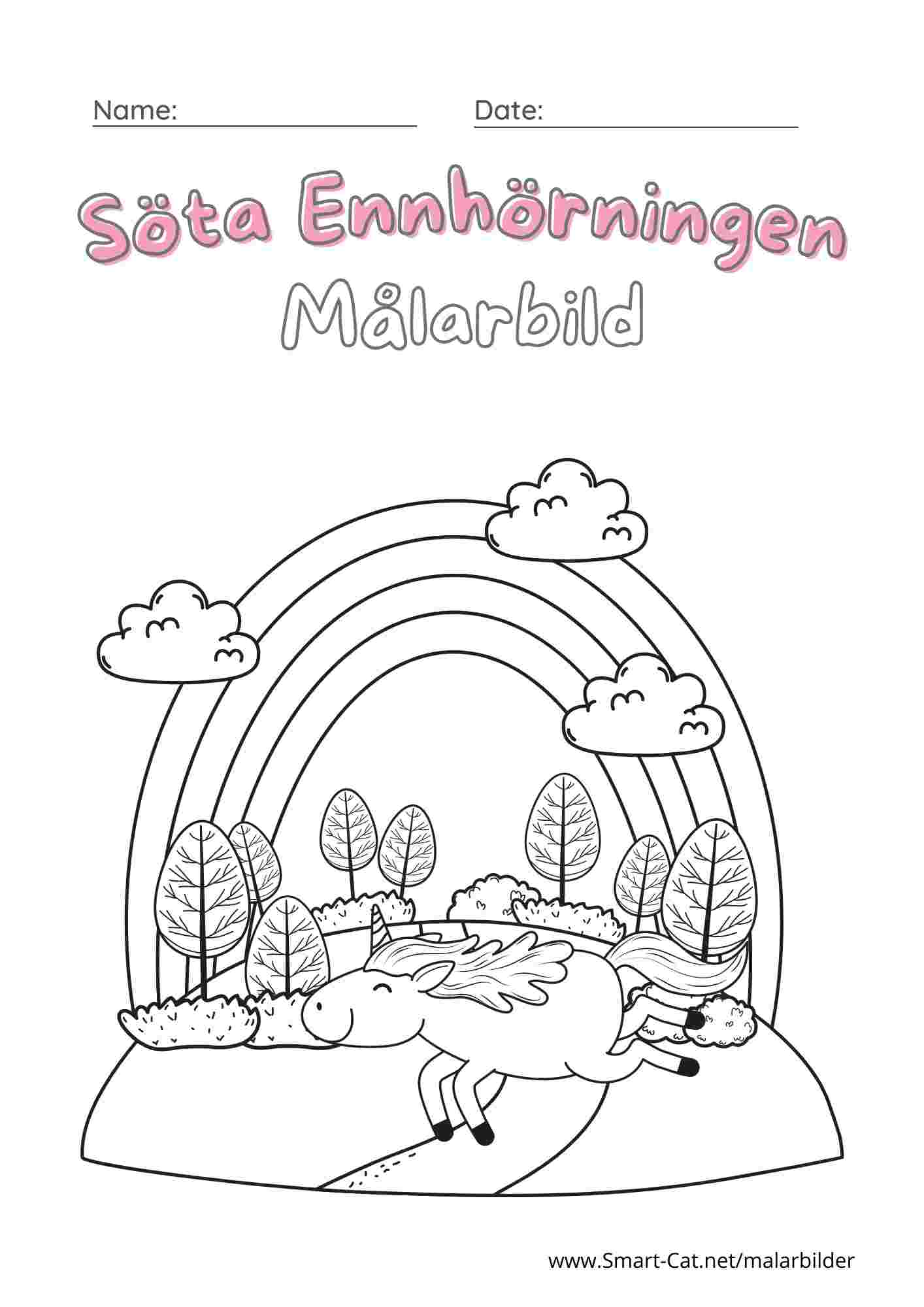 Målarbild enhörning