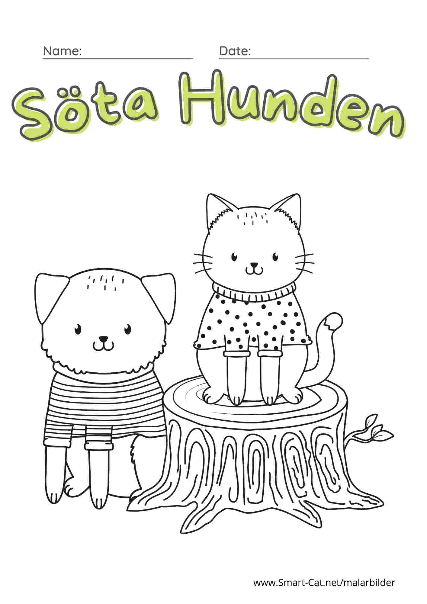 Målarbild Hund och katt