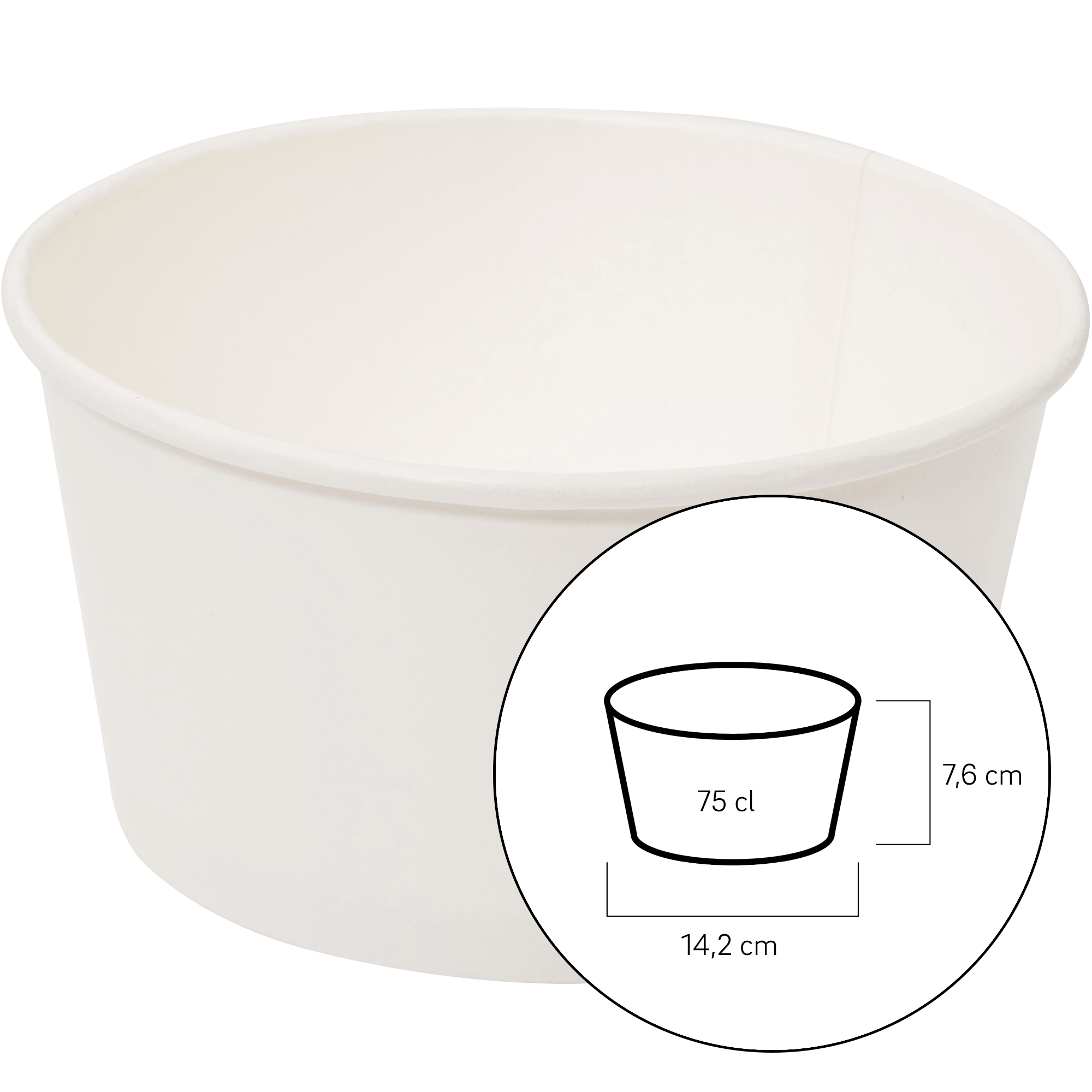 Mixing Cup / Pappersbägare Vit 750 ml - 50 st - 3