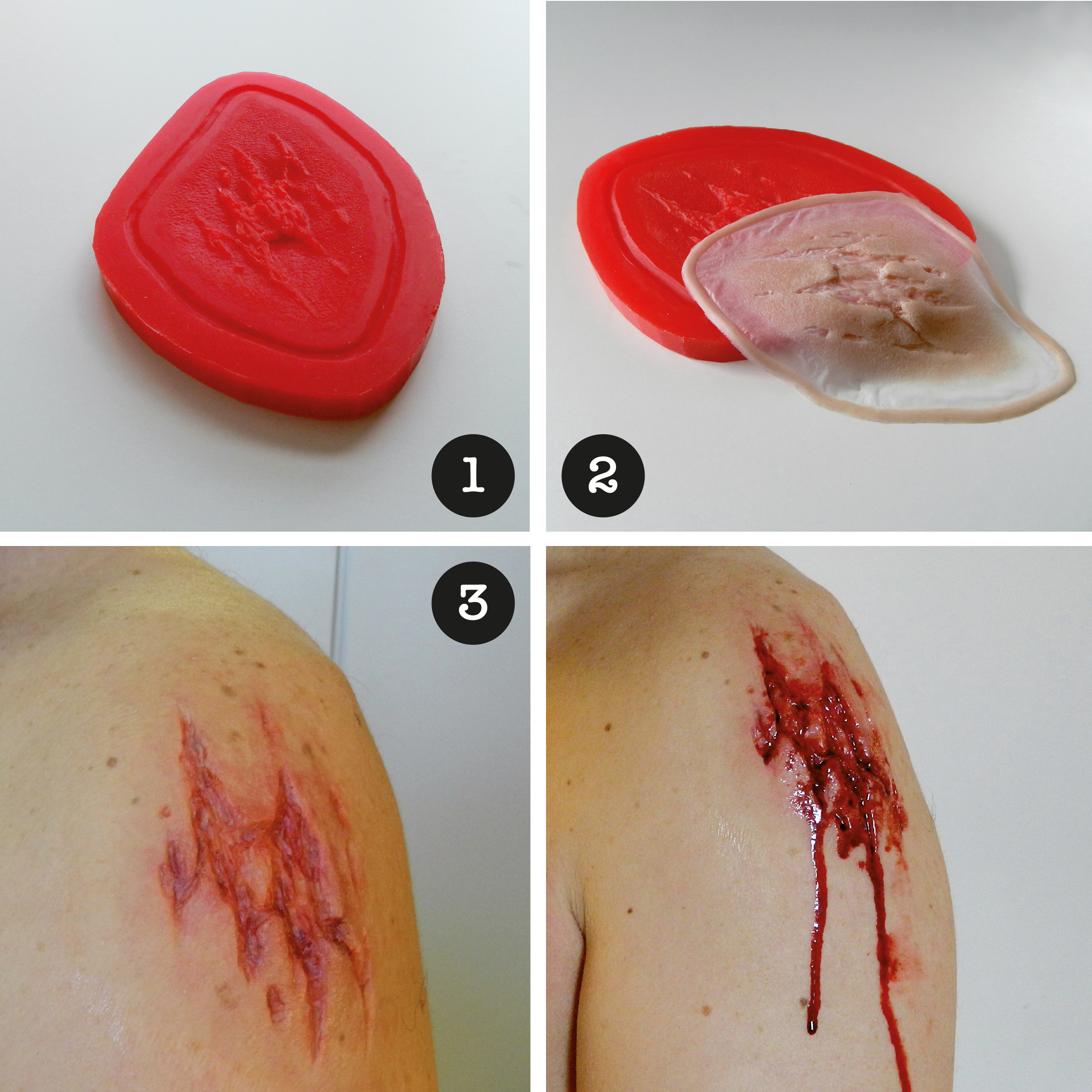 Flatmould Form 021 - Krosskada / Uppriven hud / Laceration  - 2