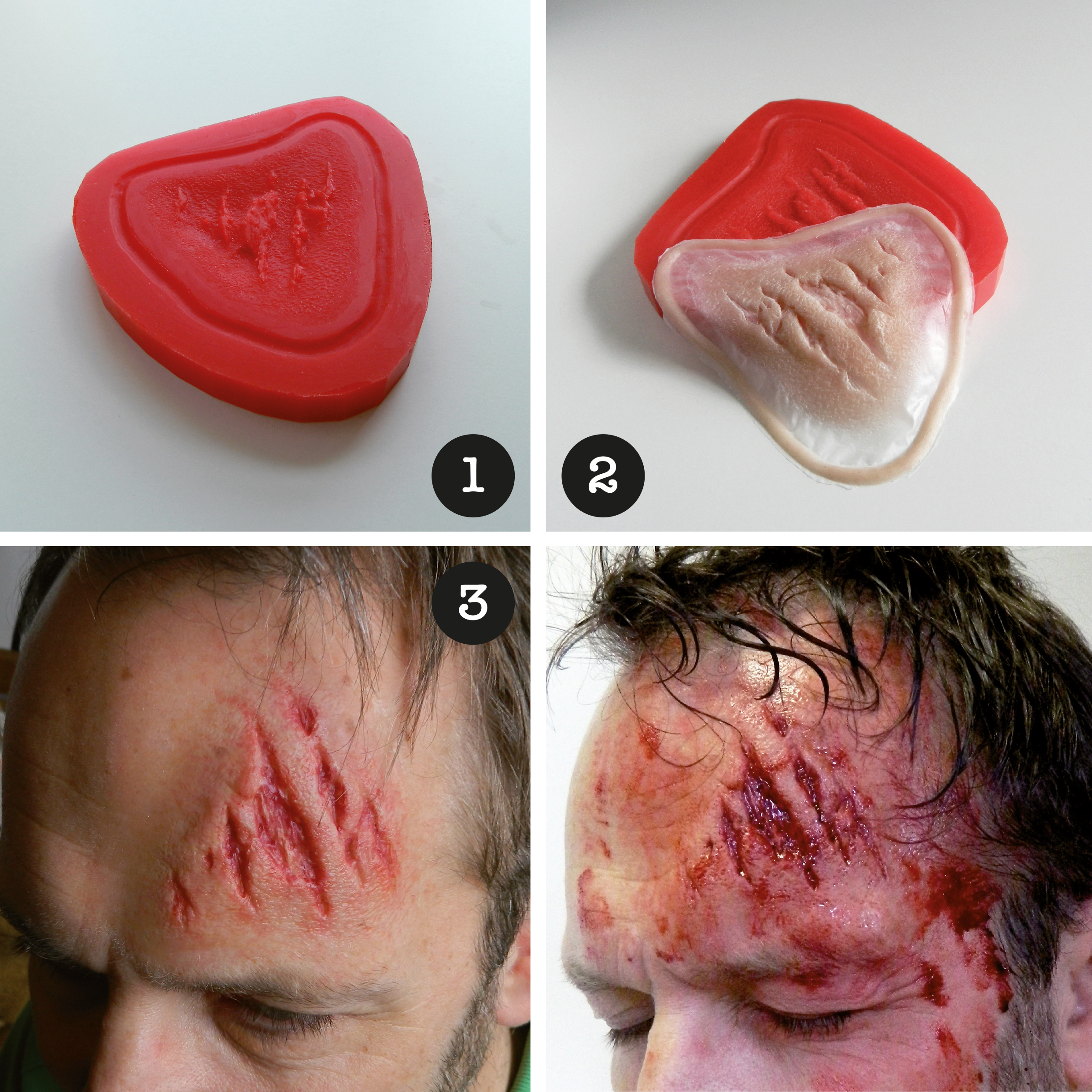 Flatmould Form 022 - Krosskada / Uppriven hud / Laceration  - 2