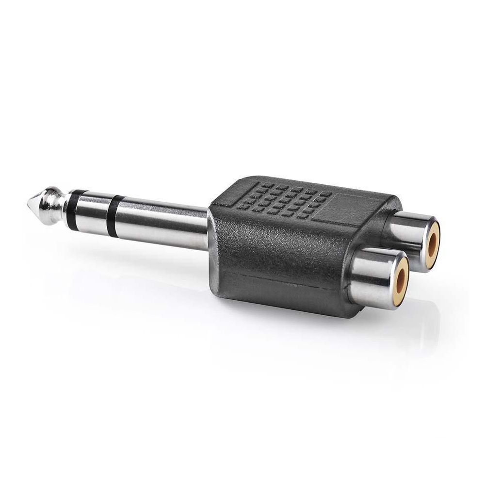 Adapter 2x RCA female - 6,3mm stereo plug