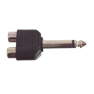 Adapter 2x RCA female - 6,3mm mono plug