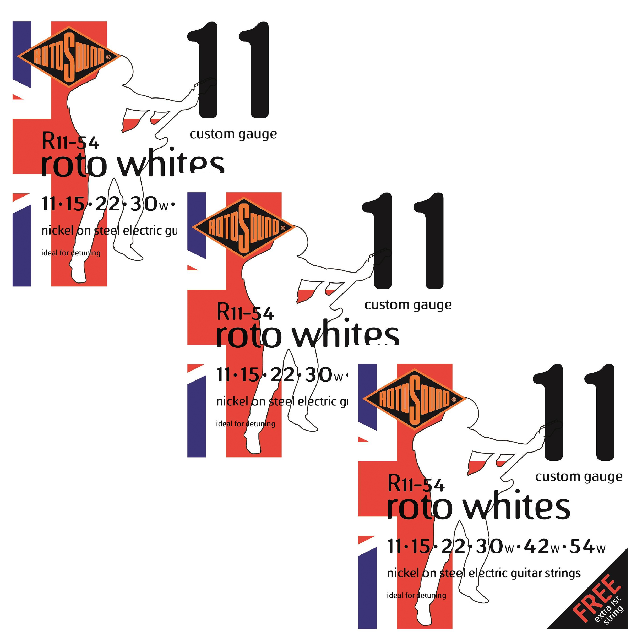 Rotosound R11-54 Roto Whites 011-054 (3-Pack)
