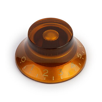 Top Hat Bell Knob, Amber (Inch size)