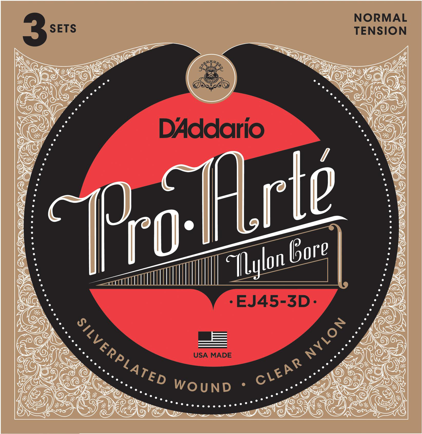 D'Addario Pro-Arte EJ45-3D Normal Tension (3-Pack)