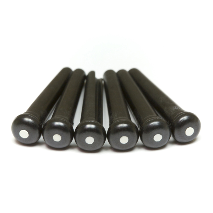 PP-2122-00 Tusq Bridge Pins Black (White Dot)