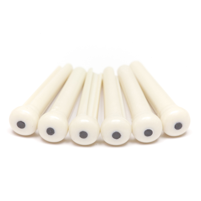 PP-1122-00 Tusq Bridge Pins White (Black Dot) 