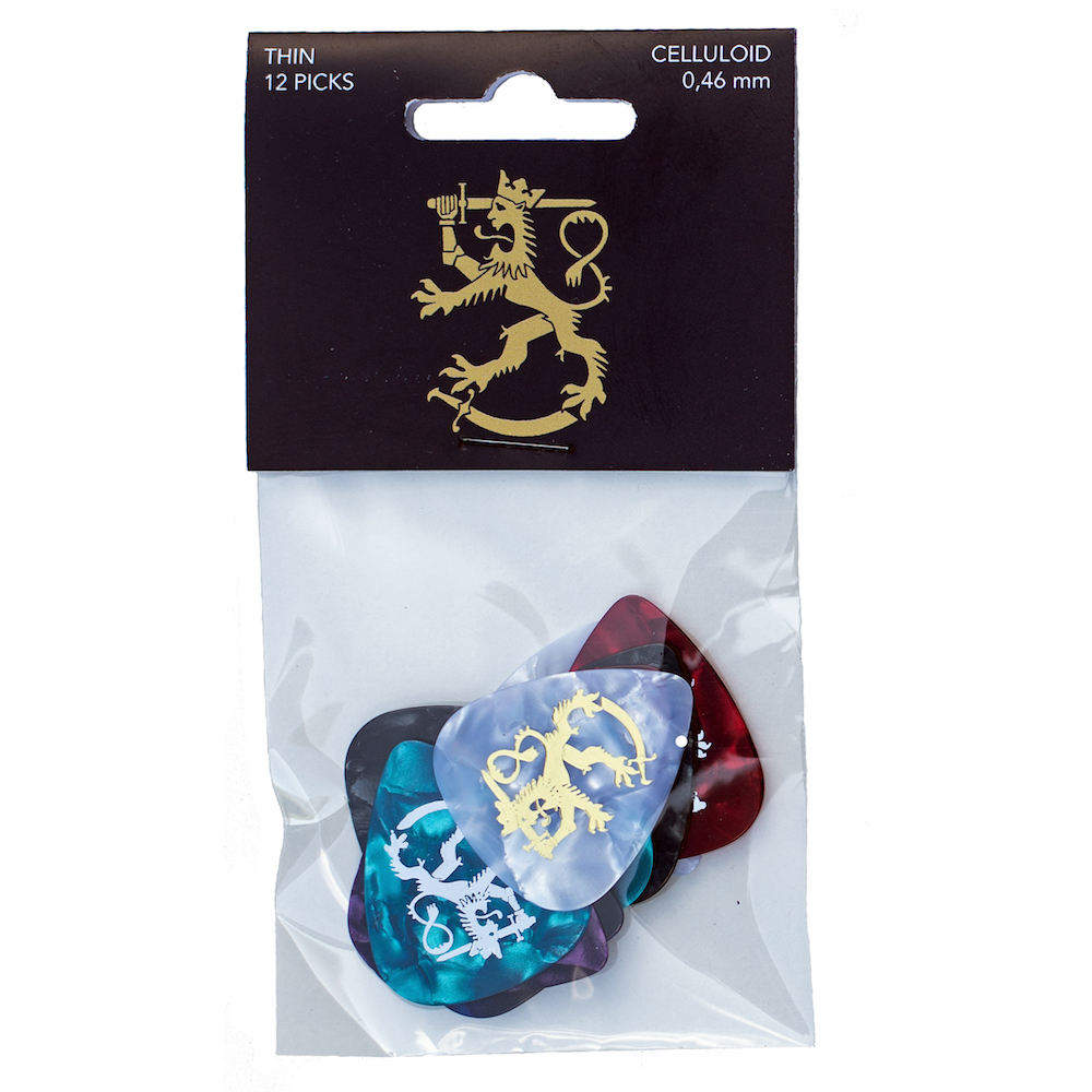 Finnish Lion Celluloid Guitar Picks Thin (12-Pack)