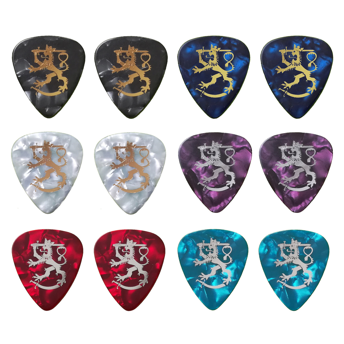 Finnish Lion Celluloid Guitar Picks Thin (12-Pack) - 2