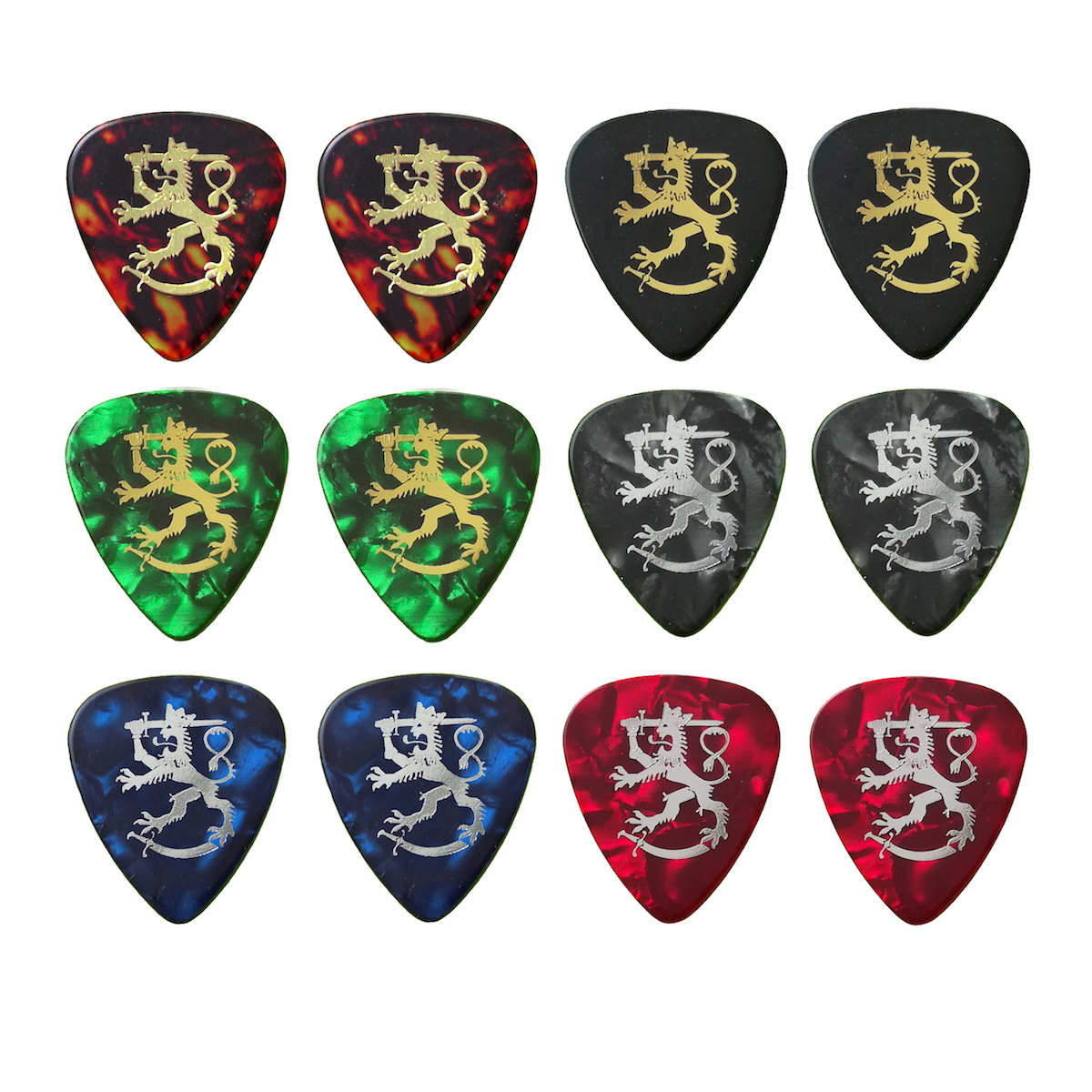 Finnish Lion Celluloid Guitar Picks Medium (12-Pack) - 2